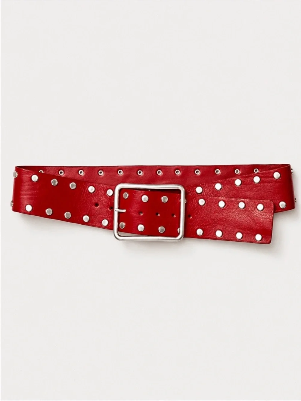 ▪️ NWT Free People Studded Hex Belt Red Sour Cherry